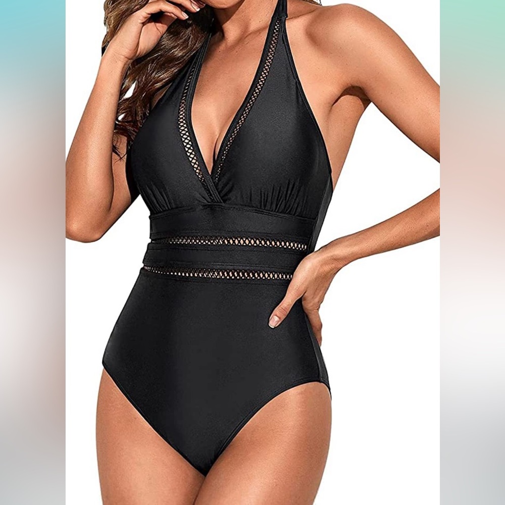 NEW W/TAGS Tempt Me one piece Black Swimsuit Bathing-suit XL fits XXL as well